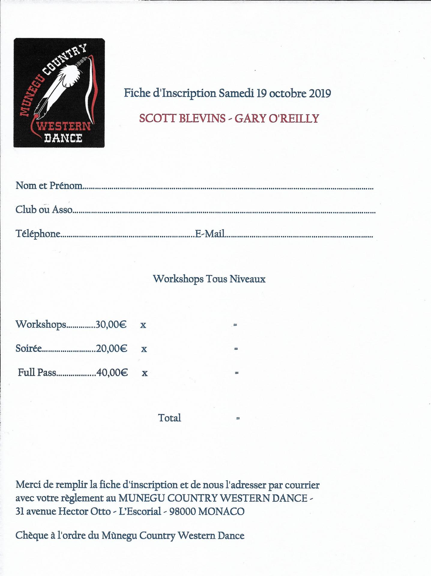 Fiche inscription event 2019